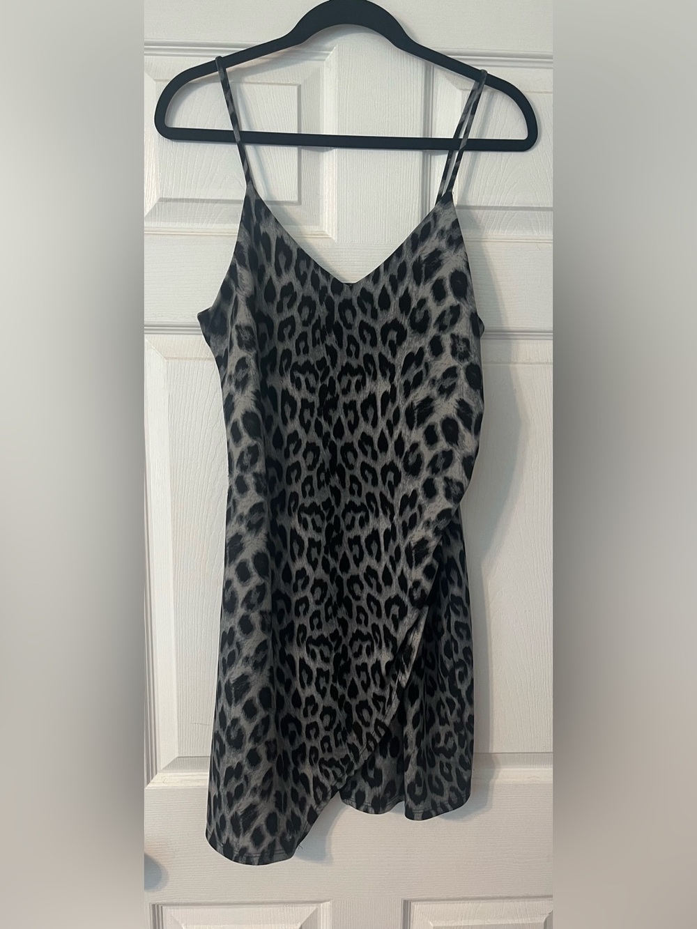 free press Gray and Black Leopard Print Mini Dress